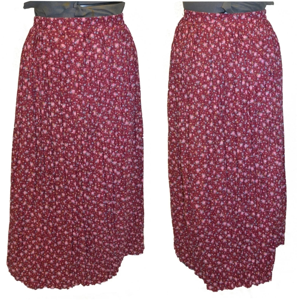 River Ridge Vintage 80s Floral Crepe Prairie Skirt size 3X